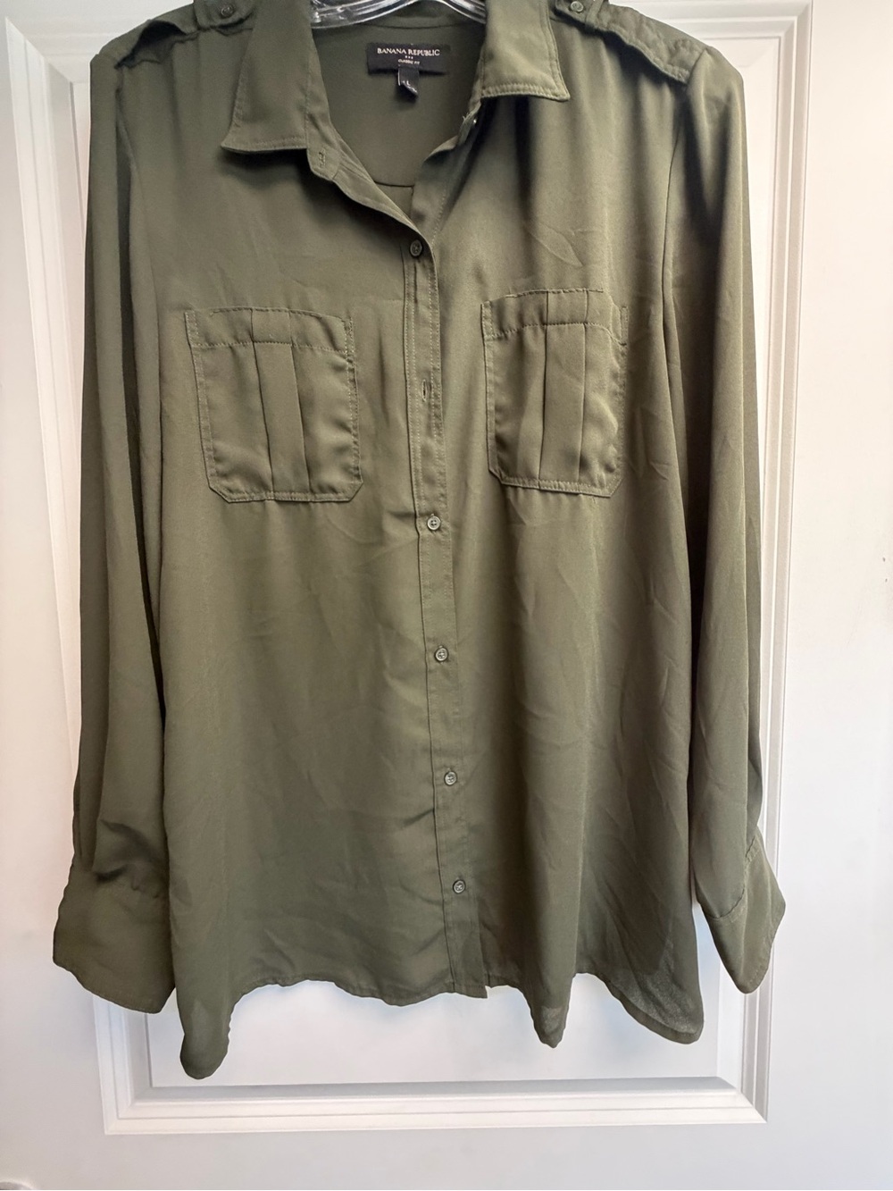Banana Republic Olive Button-Up Shirt